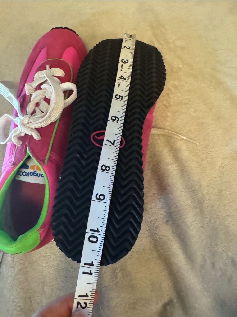 Vintage KangaROOS Neon Pink Green Retro Running Sneakers Size 8 - Picture 8 of 8